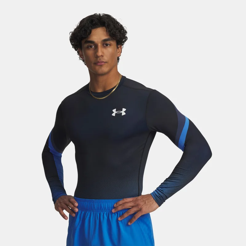 اندر ارمر تيشيرت التمرين من قماش هيت جير ومزين بطباعة بالتسامي للرجال